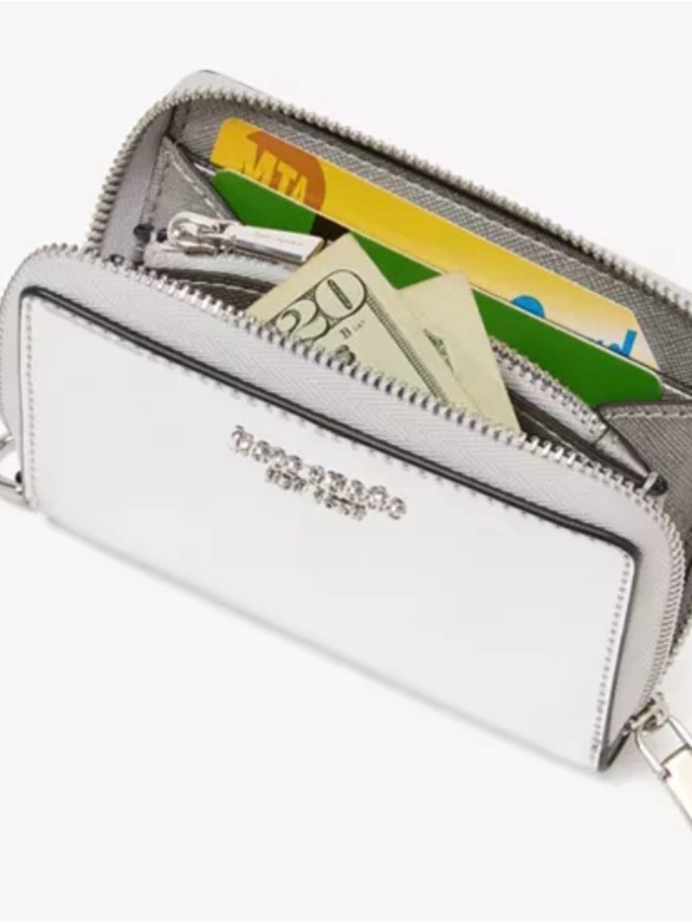 NWT Kate Spade Metallic Silver Natasha Compact Wallet - Picture 13 of 13